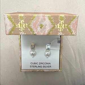 Rachel Zoe Sterling Silver Cubic Zirconia Earrings
